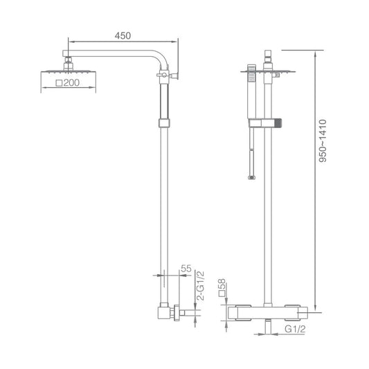 Coluna de duche VIGO termoestática cromada da Imex