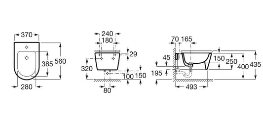 Bidé INSPIRA Round Suspenso ROCA - A357525000