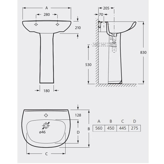 Lavatório POLO 56 ZOOM - WM810013Z0010F1