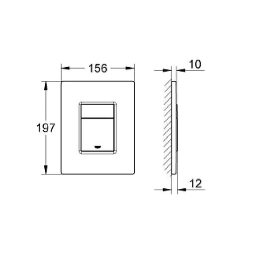 Desenho técnico de Placa Acionamento SKATE Cosmopolitan Cromo