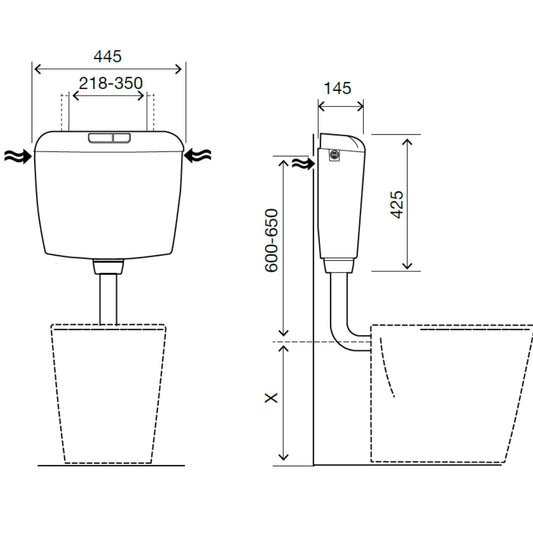 Autoclismo exterior QUARZO dupla descarga branco | 124427 | Oli OLI