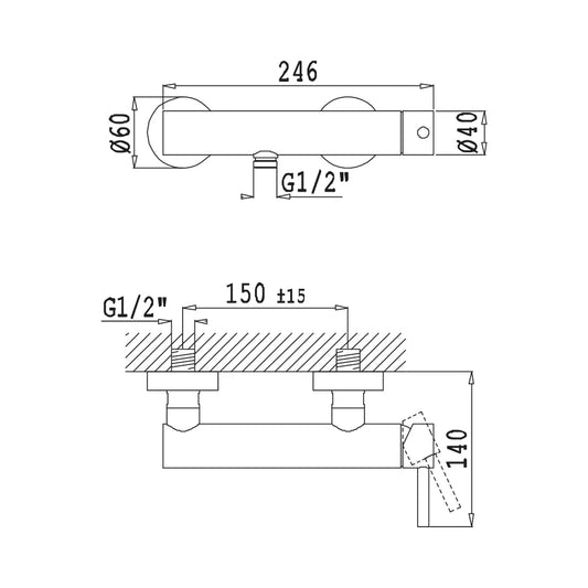 Torneira de duche LUSITANO cromado da Bruma