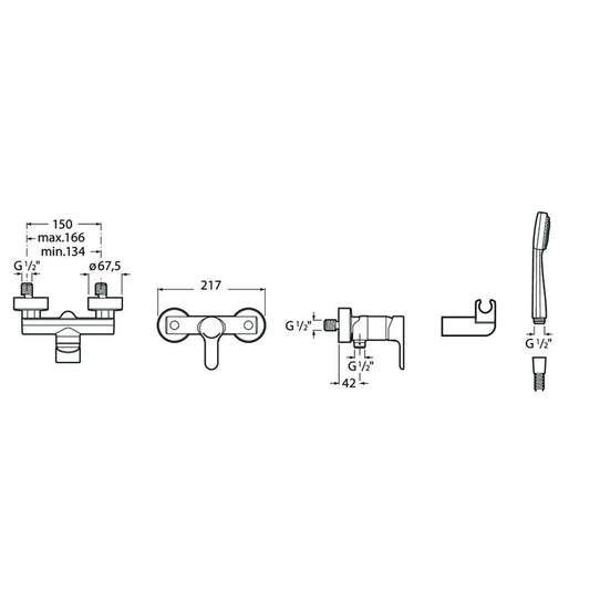 Torneira de duche L20 cromada | A5A2009C02 | Roca ROCA